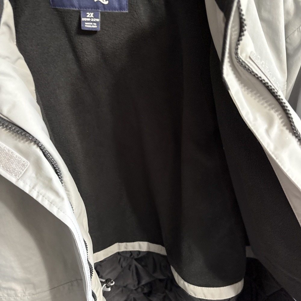 NWT Lands End Women's Gray Hooded 2X 20W-22W Squall Long Parka Stadium Coat - Picture 10 of 16